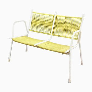 Banc Deux Places Scooby Jaune avec Accoudoirs, Italie, 1950s