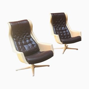 Mid-Century Modern Swedish Space Age Galaxy Armchairs by Alf Svensson for Dux 1968, Set of 2