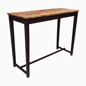 Mid-Century Italian Wood and Marble Console, 1950s