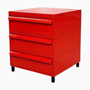 Mid-Century Italian Red 4602 Chest of Drawers by Fussell for Kartell, 1970s