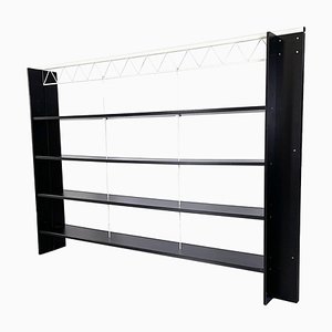 Mid-Century Modern Italian Black Bookcase by Stoppino and Acerbis, 1980s