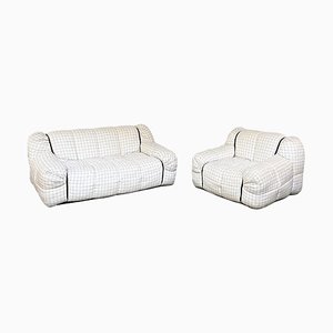Mid-Century Modern Italian Strips Sofa and Armchair by Cini Boeri for Arflex, 1970s, Set of 2