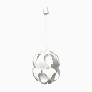 Lámpara de araña danesa Mid-Century moderna de plástico blanco, años 60