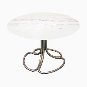 Mid-Century Modern Italian Portuguese Marble Table with Chromed Structure, 1970s