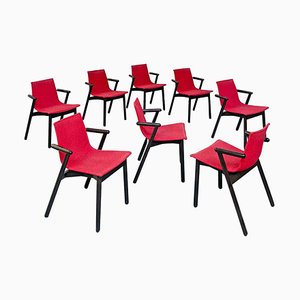 Italienische Rote Villabianca Stühle von Vico Magistretti für Cassina, 1985, 8er Set
