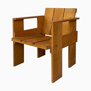 Mid-Century Italian Beech Crate Chair by G. T. Rietveld for Cassina, 1934