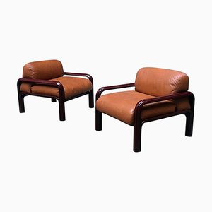 Mid-Century Modern Italian 54-S1 Armchairs attributed Gae Aulenti for Knoll, 1977, Set of 2