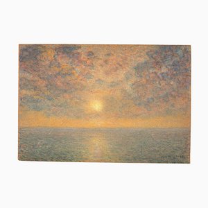 Jan De Clerck, Sunset Over the Sea, óleo sobre lienzo