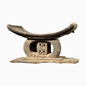 Hand Carved Altar Stool with Libation Patina, Ghana