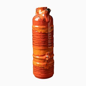 German Ceramic Vase with an Orange Glaze