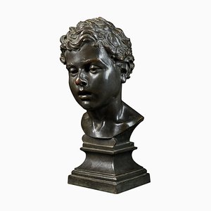 Bronze Büste eines jungen Mannes von H.van Heter