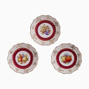 Assiettes Colorées en Porcelaine Peinte à la Main, Set de 3