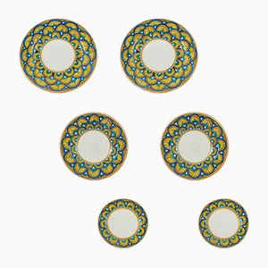 Ego • Geschirr für 6 Personen • 18 sizilianische Caltagirone Keramikteller • gelber Montedoro von Crita Ceramiche, 18er Set
