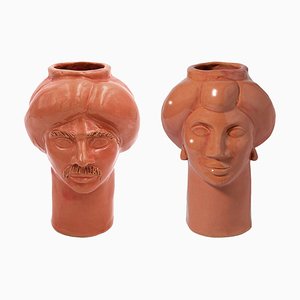 Statuette Solimano e Roxelana, piccole • Pesa Leonforte di Crita Ceramiche, set di 2