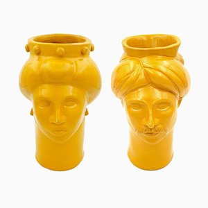 Solimano & Roxelana M Figures • Yellow Serradifalco from Crita Ceramiche, Set of 2
