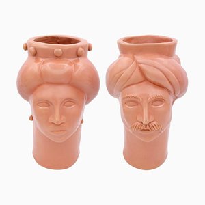 Figuras Solimano & Roxelana M • Pesa Leonforte de Crita Ceramiche. Juego de 2