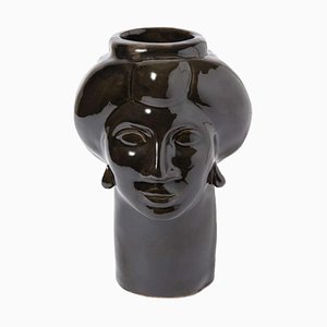 Figura Roxelana, pequeña • Stromboli en negro de Crita Ceramiche