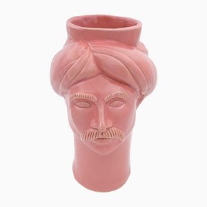 Solimano Medium Ceramic Head • Pink Trapani from Crita Ceramiche