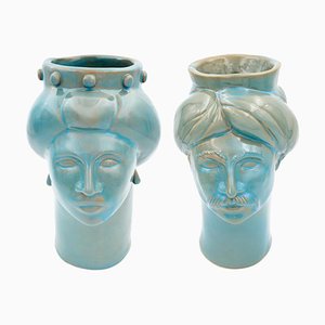 Figuras M Solimano & Roxelana • Favignana turquesa de Crita Ceramiche. Juego de 2