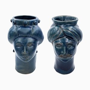 Figuras M Solimano & Roxelana • Tindari azul de Crita Ceramiche. Juego de 2