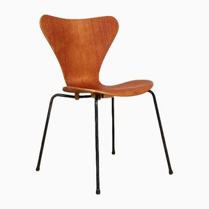 Teak Veneer 3107 Side Chair by Arne Jacobsen for Fritz Hansen, 1972
