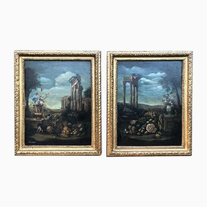 Antique Paintings, Oil on Canvas, Framed, Set of 2
