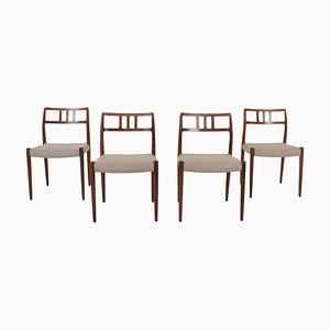 Danish Rosewood Model 79 Dining Chairs by Niels O. Møller, 1960s, Set of 4