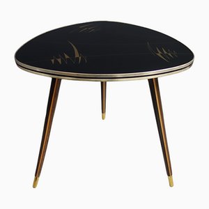 Black and Gold Glass Triangle Coffee Table, 1960s