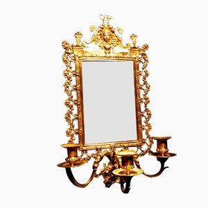 Historicist Wall Mirror in Bronze, France, 1870s