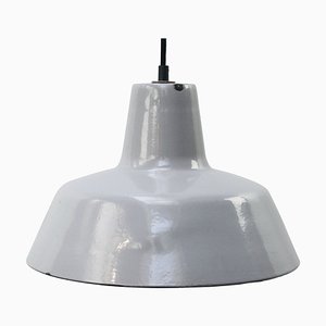 Lampada a sospensione vintage industriale grigia smaltata di Philips, Paesi Bassi