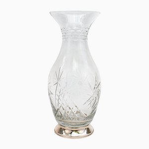 Crystal Vase on a Silver Plated Base