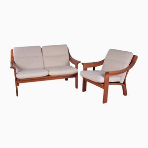 Vintage Danish Sofa and Armchair from Poul Jeppesens Møbelfabrik, 1960s, Set of 2