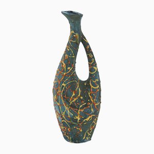 Künstlerische Flaschenvase aus Keramik von Antoniazzi, Italien, 1950