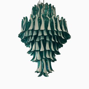 Lampadario color smeraldo nello stile del Gruppo Luce per La Murrina, anni '70