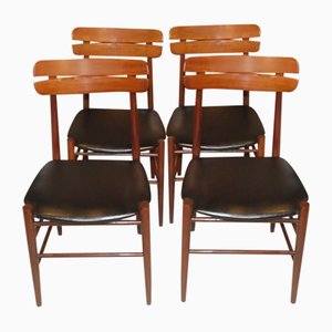 Skai and Rosewood Chairs, 1950s, Set of 4