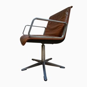 Program 2000 Armchair in Leather by Delta Design for Wilkhahn, 1960s