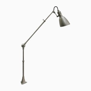 Vintage French Industrial Gray Machinist Lamp by Lumina