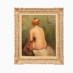 Nude Woman, Oil on Canvas, Framed