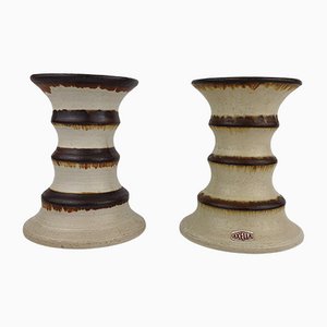 Candelabros daneses de cerámica de Axella, años 60. Juego de 2