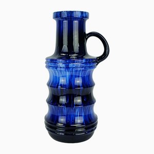Large Mid-Century Ceramic No. 427-47 Floor Vase in Blue Drip Glaze from Scheurich