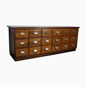 German Industrial Oak Apothecary Cabinet or Sideboard, Mid-20th Century