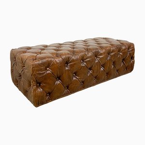 Buttoned Leather Lord Digsby Ottoman from Timothy Oulton