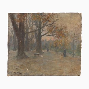 Carlo Balestrini, Dans le Parc, 1909, Italie, Huile sur Toile