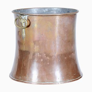 19th Century Shaped Copper and Brass Log Bin