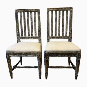19th Century Swedish Matched Stick Back Chairs, Set of 6