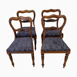Antique Victorian Rosewood Dining Chairs, Set of 4