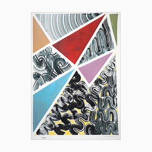 Natalia Roman, Funky Geometry, 2021, acrilico su carta acquerello