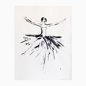 Marcela Zemanova, La danse des cygnes, 2021, Huile sur Papier