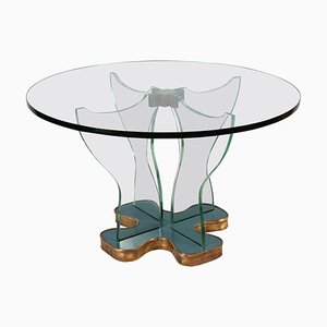 Italian Round Glass Center or Coffee Table by Gio Ponti for Fontana Arte, 1940s