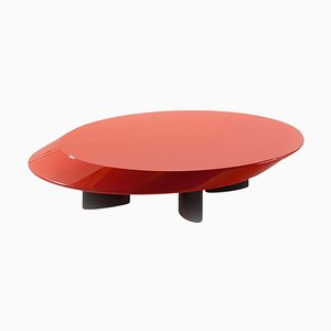 Accordo Low Table in Red Lacquered Wood by Charlotte Perriand for Cassina
